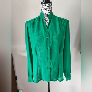 Emerald Green Sheer Blouse 13/14